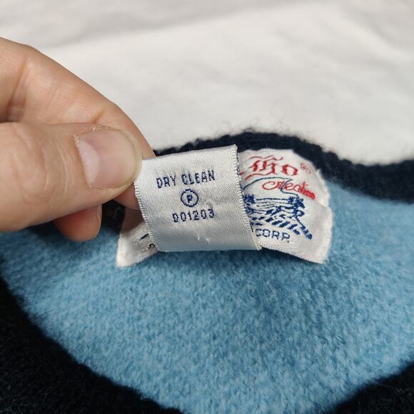 Vtg Tally Ho Wool Winter Fair Isle Thick Knit Cardigan Sweater Medium - Picture 7 of 10